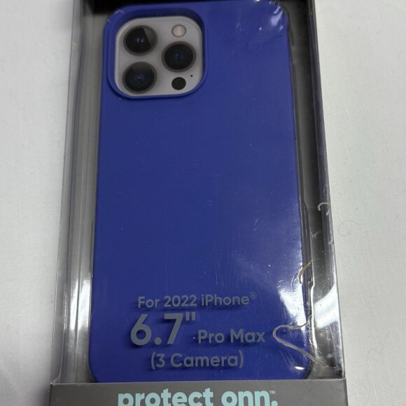 onn 2022 iPhone 6.7" Pro Max Purple Silicone (3 camera) Case - Picture 3 of 6